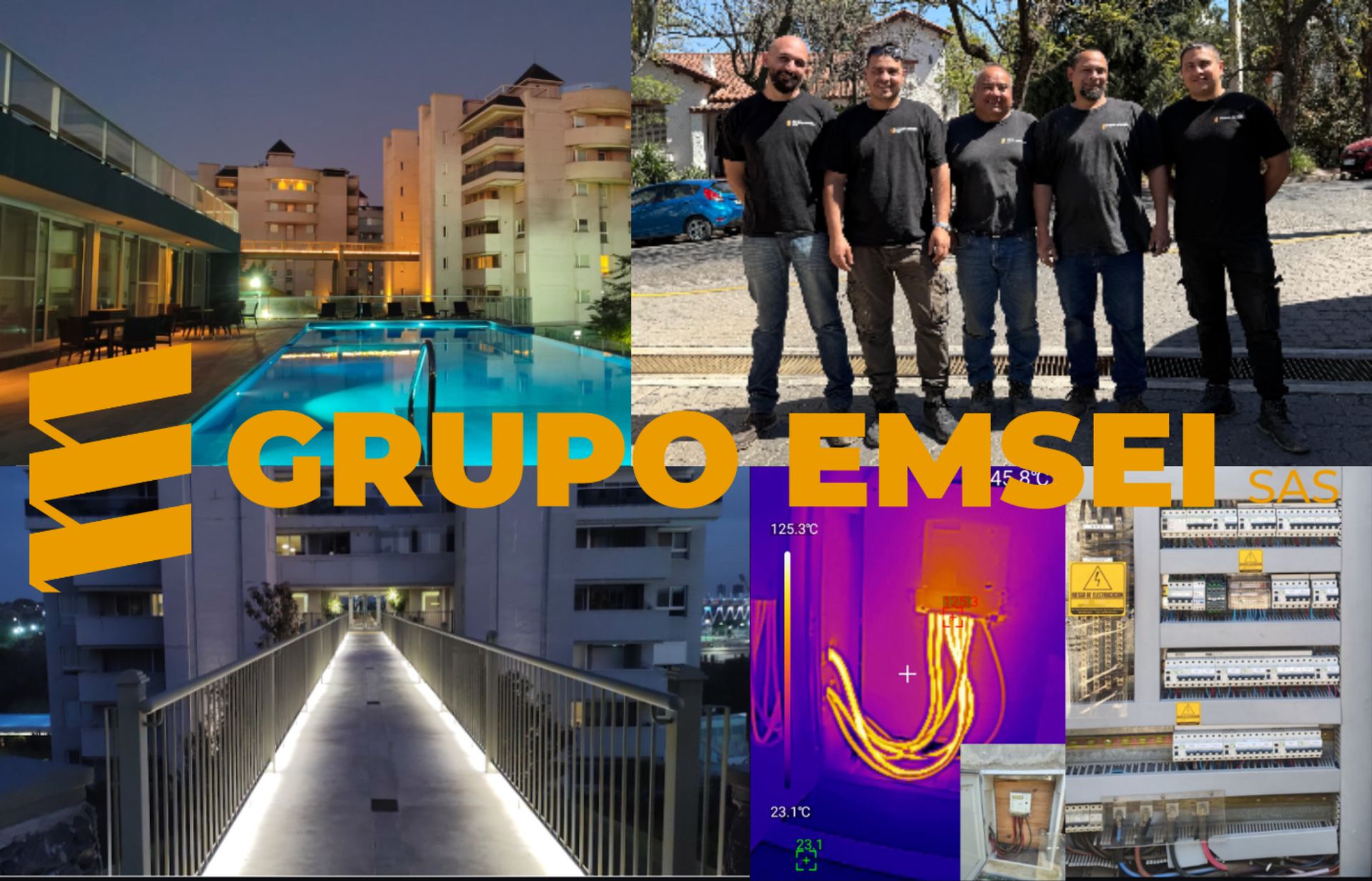 Grupo EMSEI: equipo, iluminación exterior, pasarela e inspección técnica.